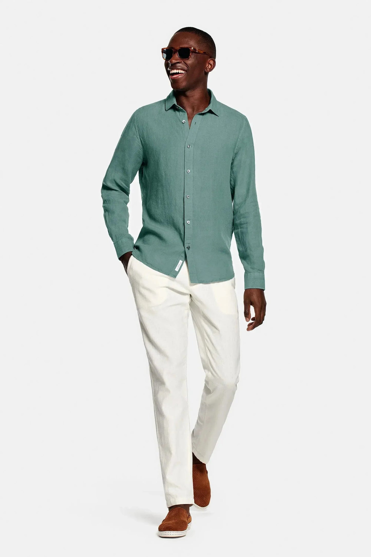 Linen Shirt Olive Green