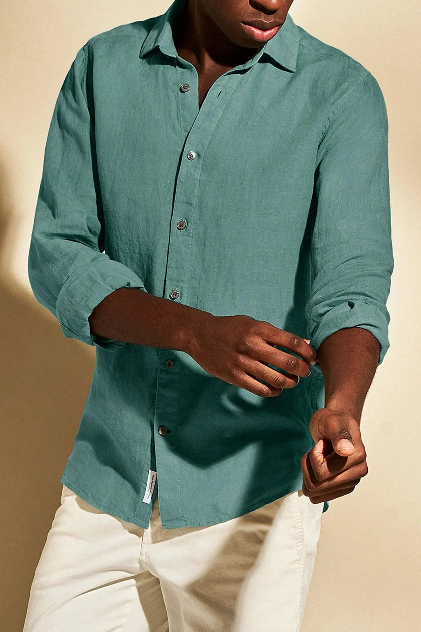 Linen Shirt Olive Green