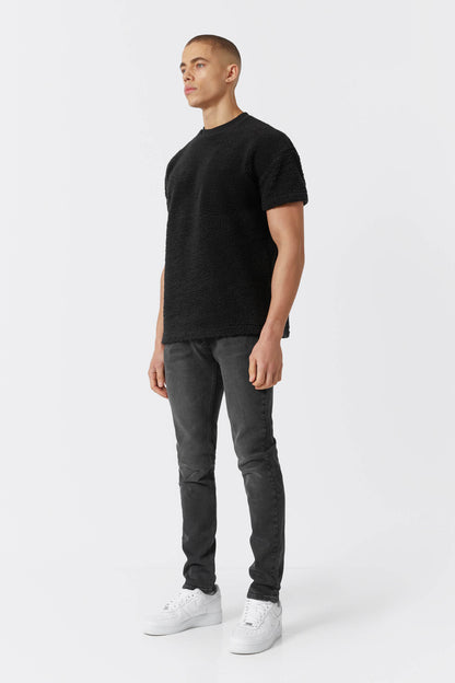 Teddy Knit T-Shirt Black