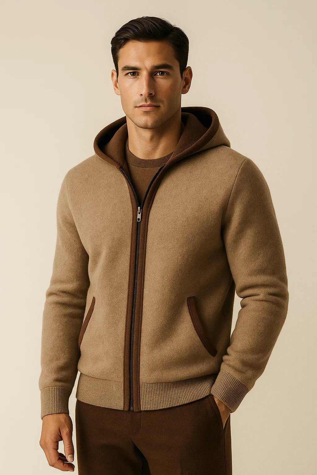 Sorano Hooded Cardigan Brown